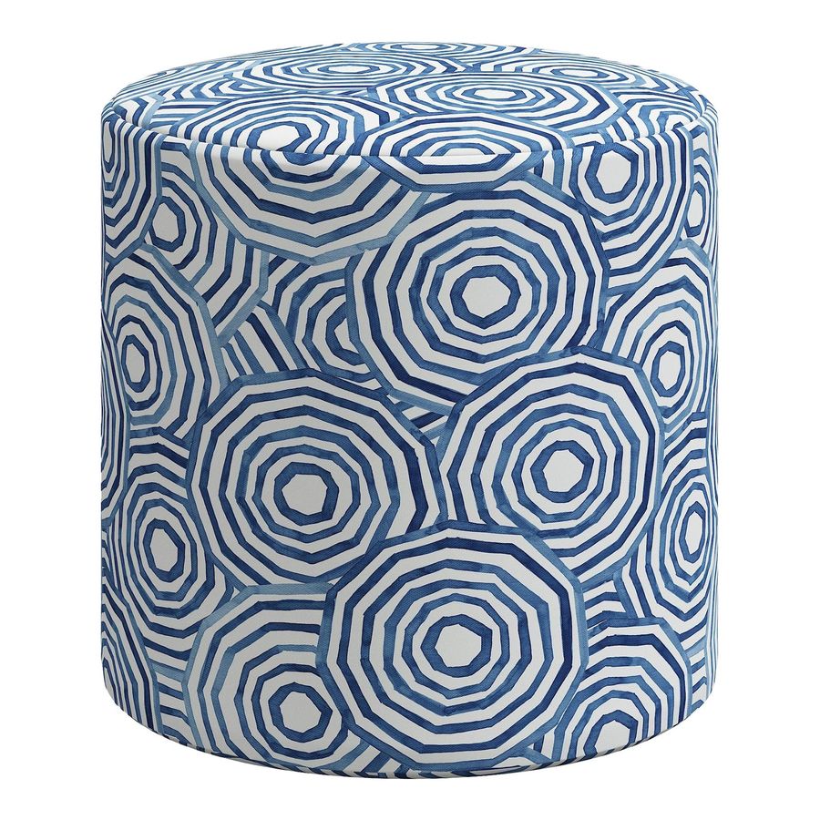 Gray Malin x Cloth & Co Tambor Ottoman in Navy Umbrella Swirl added by Sally Crawford