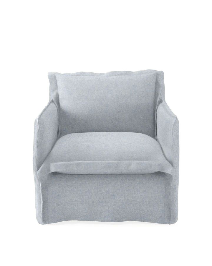 Beach House Swivel Chair-Saltwash Belgian Linen added by Morgan Hatch