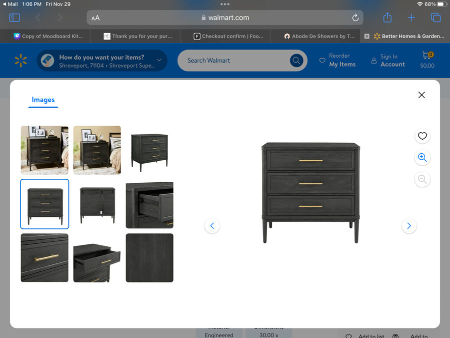 Charcoal nightstand added by Tracie Robinson