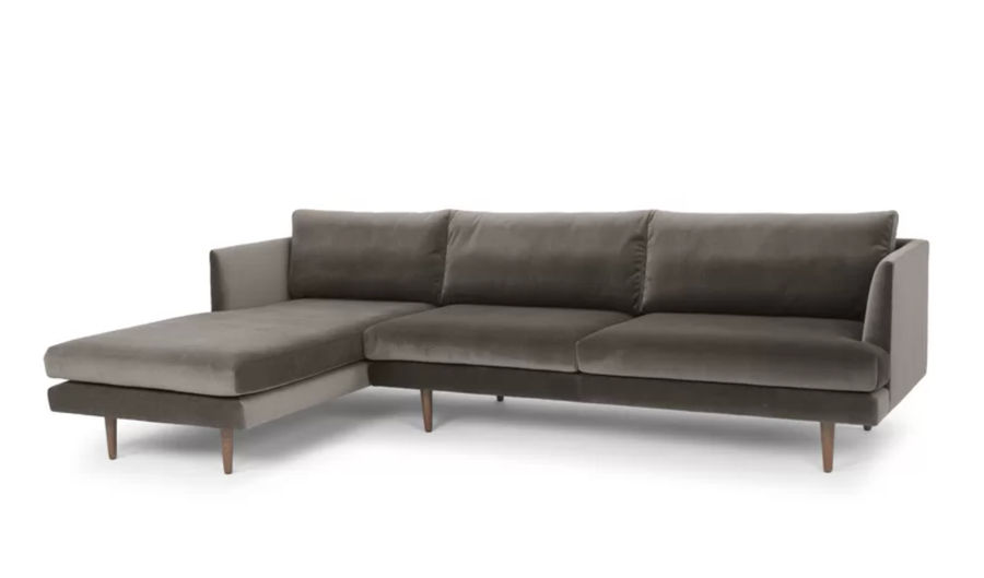 Celia 112'' Velvet Stationary Sofa & Chaise Sectional added by Spoak Member