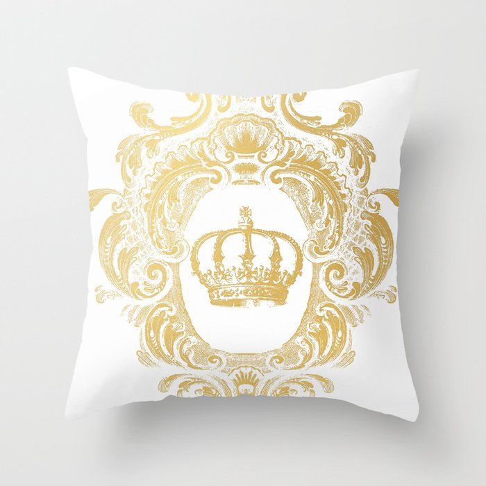 Gold Crown Throw Pillow by castlefield added by Ashley Genard