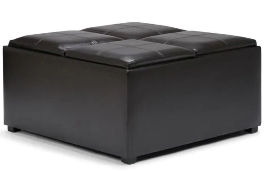 Avalon 35 in. Contemporary Square Storage Ottoman in Tanners Brown Faux Leather added by Spoak Member
