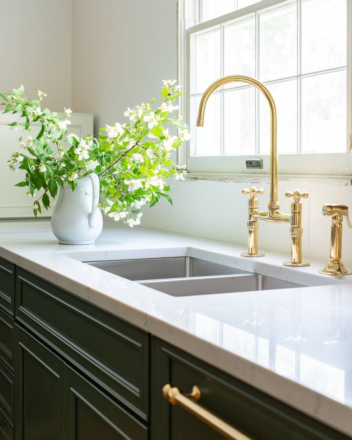Unlacquered Brass Kitchen Bridge Faucet added by Serena Finnerty