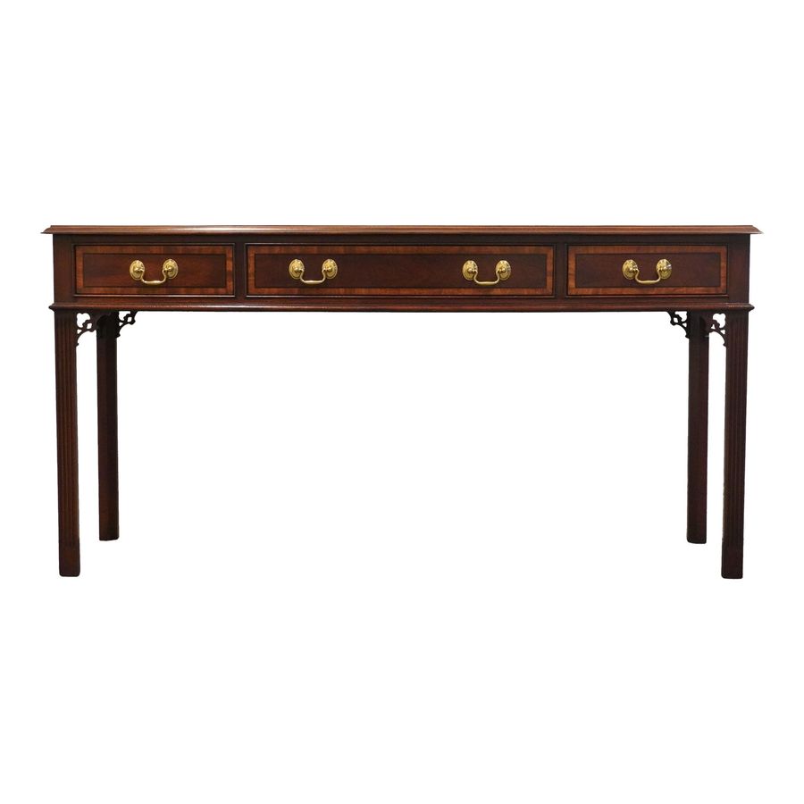 Pennsylvania House Banded Mahogany English Traditional Chippendale Style 54" Accent Console Sofa Table added by Patricia Foody
