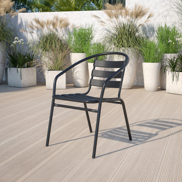 Siyam Metal Restaurant Stack Chair with Aluminum Slats added by Hadley Boyle