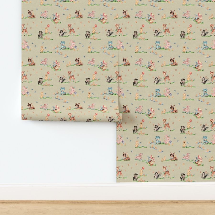 PLAY DATE - RETRO NURSERY COLLECTION Wallpaper | Spoonflower added by Julie Dumas
