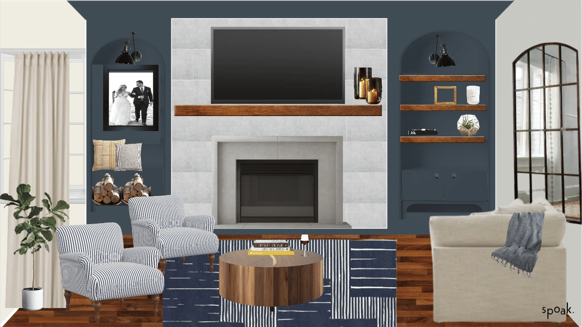 Black Kitchen + Living Room Ideas designed by Elana Ziegenbein