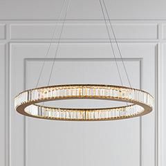 Possini Euro Vesta 35 1/2" Wide Gold Crystal LED Pendant Chandelier | www.lampsplus.com added by Ann Claire Butler