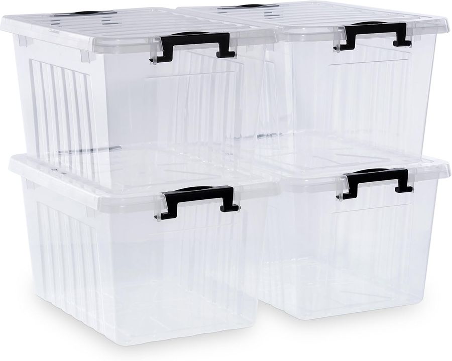 Citylife 22 QT Clear Plastic Storage Bins with Lids Stackable and Nestable Storage Boxes with Lids Large Plastic Storage Containers for Garage, Closet, Kitchen, 4 Packs added by Rachel Fedorov