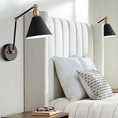 Wray Black and Antique Brass Hardwire Wall Lamps Set of 2 | www.lampsplus.com added by Amari Veale