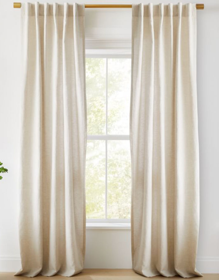 European Flax Linen Curtain with Blackout Lining, Natural, 48"x96" added by Spoak Member
