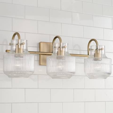 Capital Nyla 24 1/4" Wide Aged Brass 3-Light Bath Light - #580E3 | Lamps Plus added by Sarabeth Smith