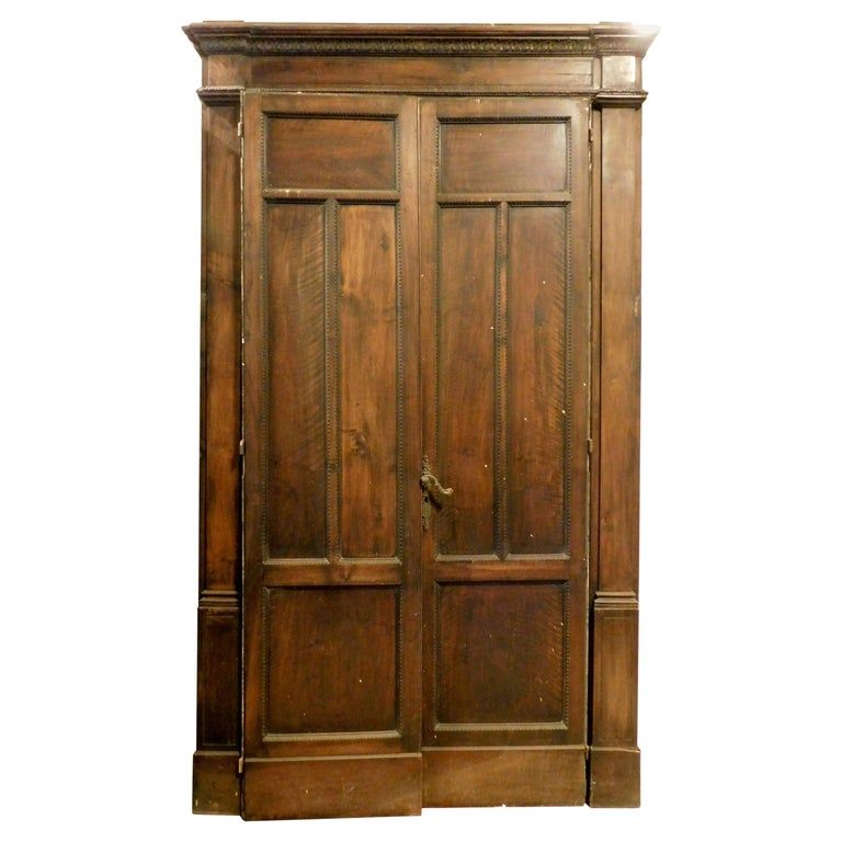 Antique Double Door Carved in Walnut Complete with Frame, Early 1900s, Italy added by Lauren April