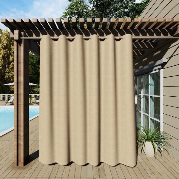 Dencie Solid Grommet Top Waterproof Outdoor Curtain Single Panel added by sallie tyler