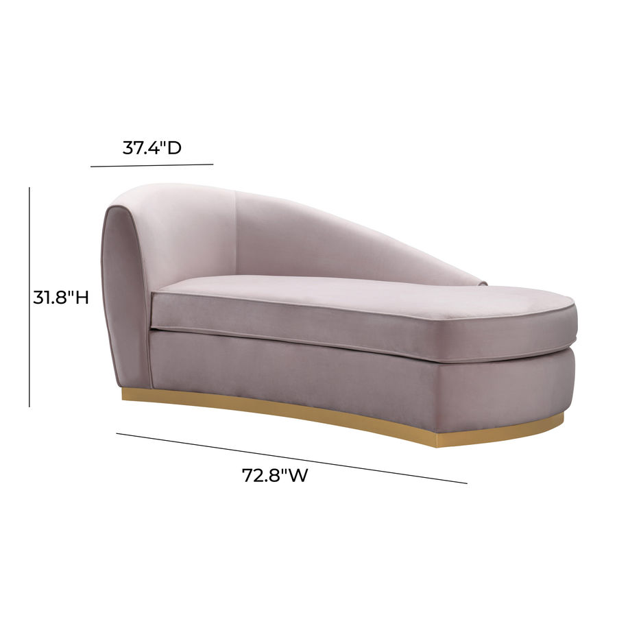 Adele Blush Velvet Chaise - TOV Furniture added by Susan Varela