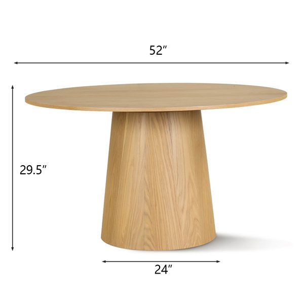 Dysis 52" Solid Oak Round Pedestal Dining Table added by Rachael Igoe