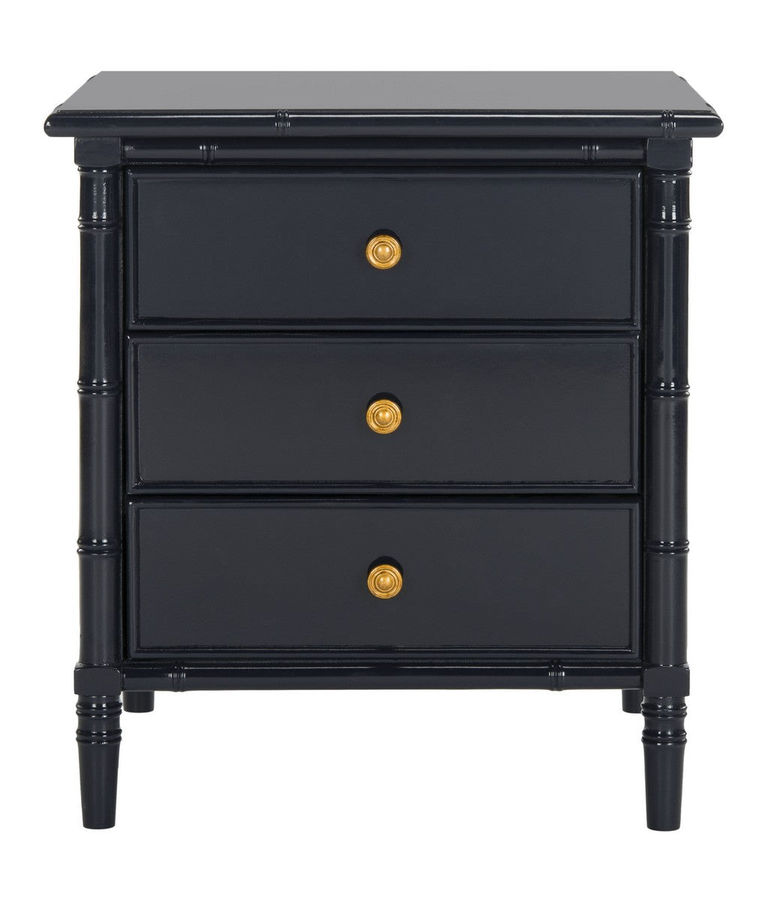 Safavieh Mina Modern Coastal 3 Drawer 25" H Bamboo Nightstand - Navy added by Spoak Member