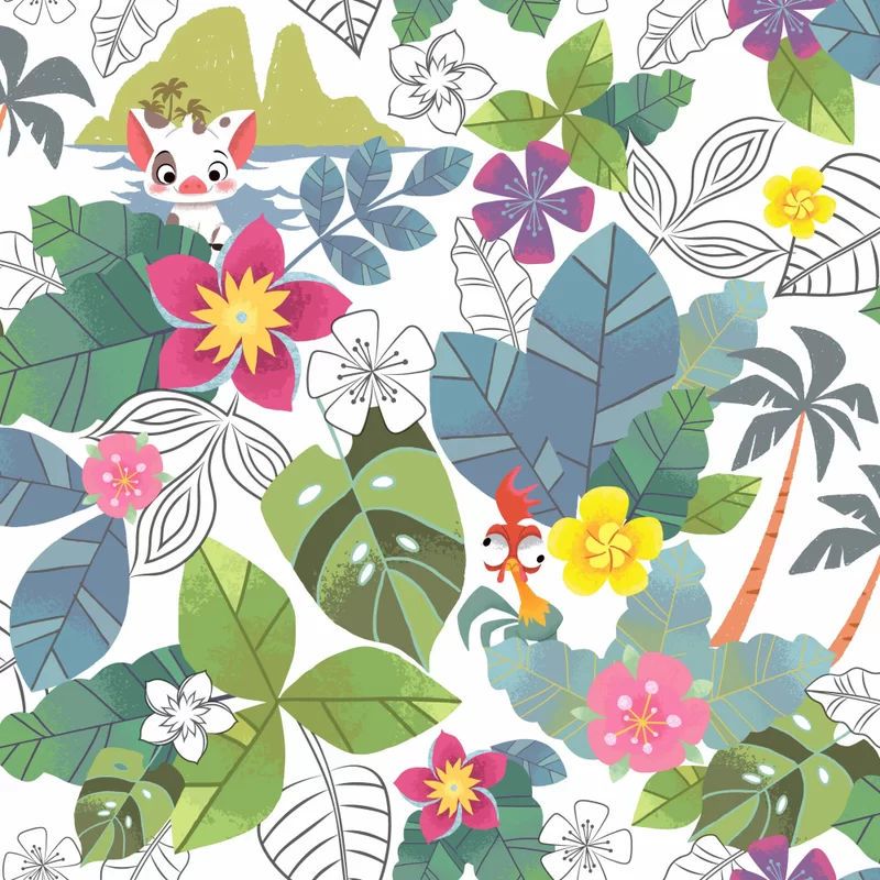 Disney Moana Jungle 33' L x 20.5" W Wallpaper Roll added by Stephanie Spitz