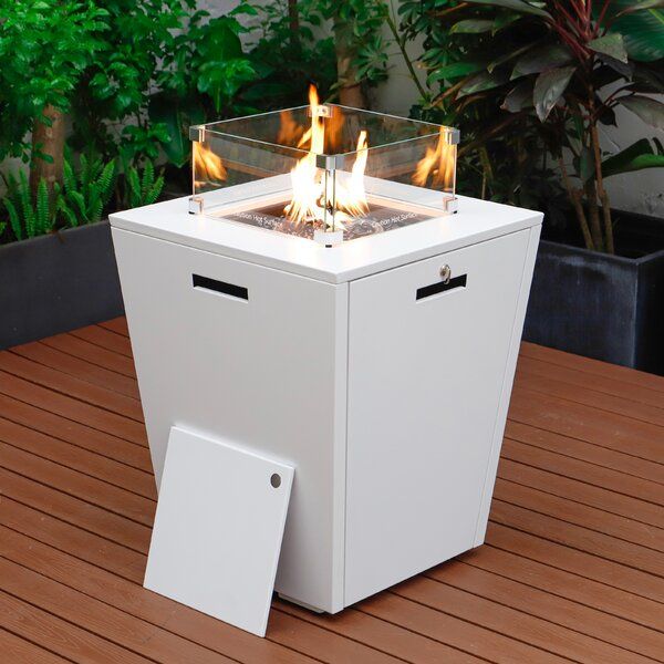 32.44" H x 21.65" W Propane Outdoor Fire Pit Table with Lid added by TAMI BROOKS
