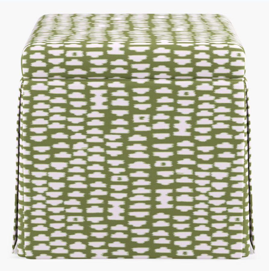 Skirted Storage Ottoman in Olive Odalisque added by Katherine Yeager