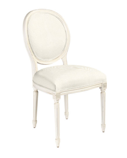Oval Back Louis XVI Side Chair - Justify Salt Insideout Performance Fbty added by Jamie Stellato