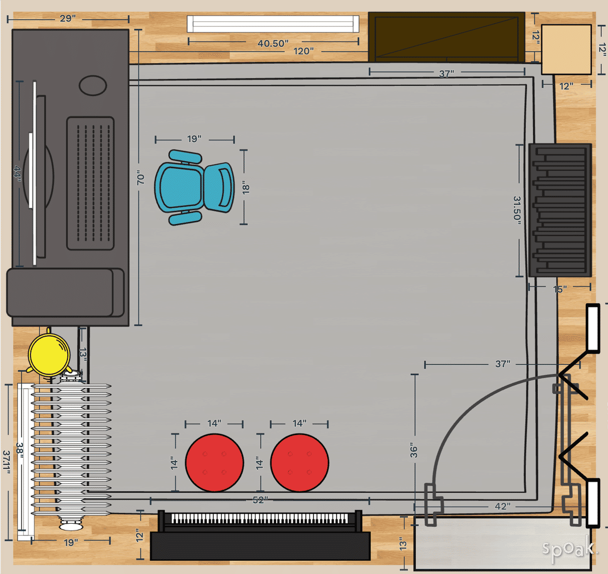 Square Office Plan designed by Katherine Duncan
