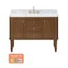 Collette 48 in. Single Sink Cinnamon Oak Bath Vanity with White Carrara Marble Top (Assembled added by Dogwood Home Design