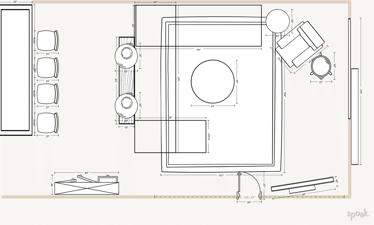 Family Room Plan designed by Jennifer Malinas