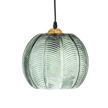 Everly Quinn Modern Style Pumpkin Shape Hanging LightRibbed Glass Dining Room Ceiling Light In Green | Wayfair added by Amy Burrell