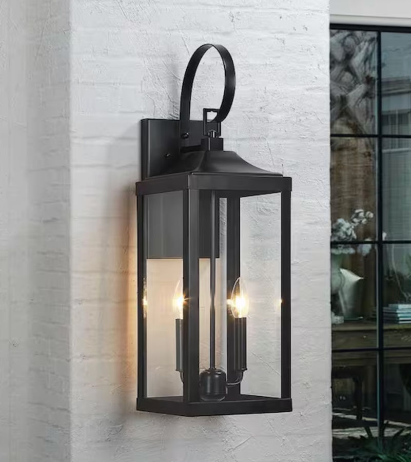 Black Hardwire Wall Lantern Sconce Light 25.7" added by CURATED HOME LLC.
