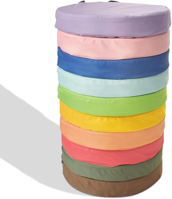 Round Flexible Floor Cushion with Handle, 600D Waterproof Oxford Fabric Floor Seating for Home, Daycare, Preschool, Classroom and Meditation (10) added by Danielle Hughes