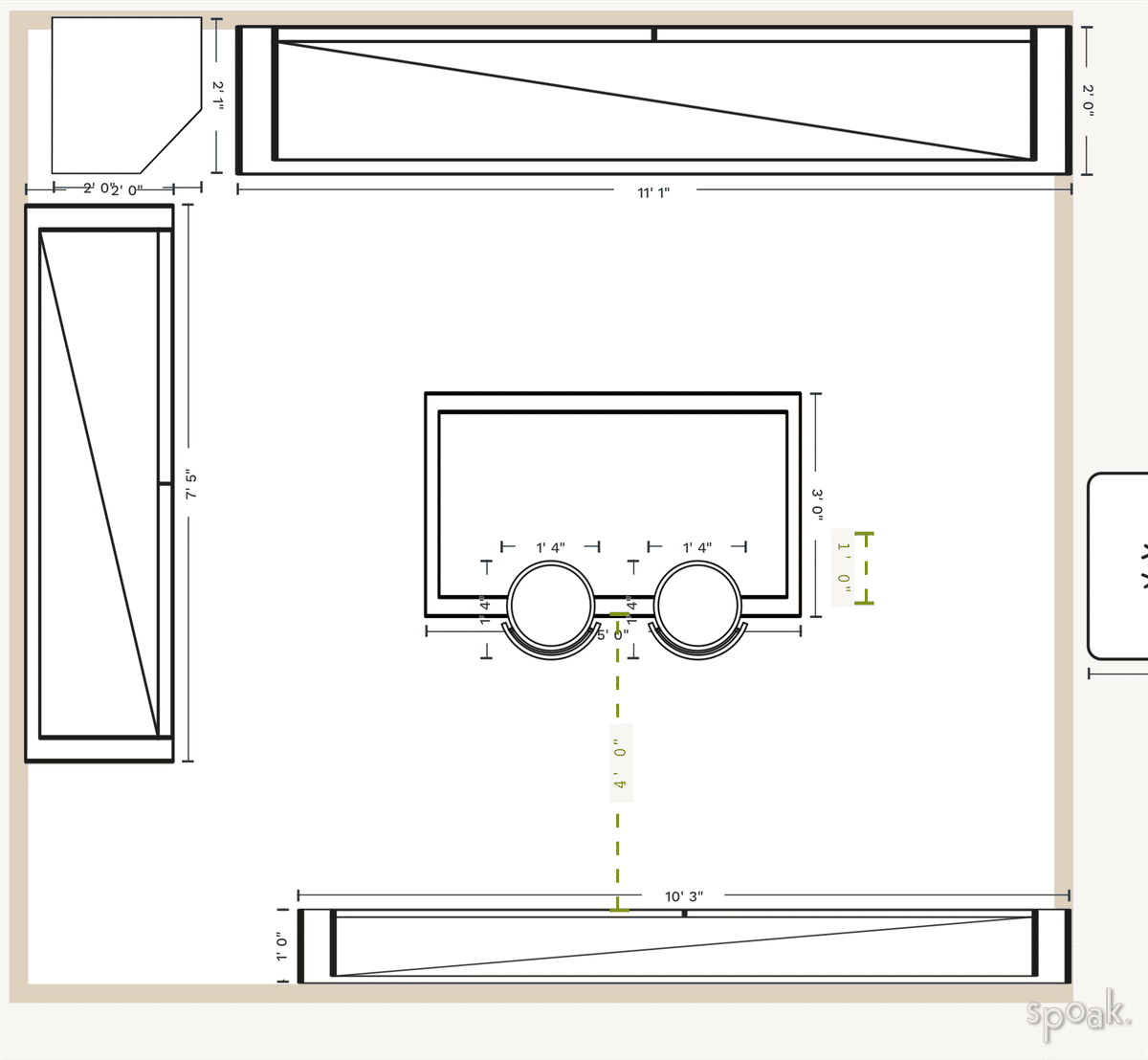 Kitchen Plan designed by Sarah Byrd