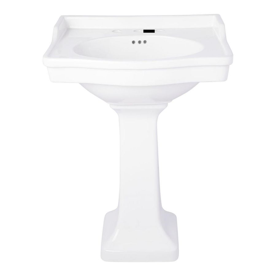 Cierra Porcelain Pedestal Sink - 8" Centers - White added by Lauren Morrison