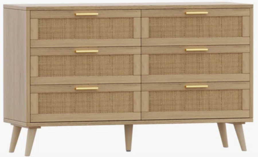 George Oliver Jakoby Rattan 6 Drawer Double Dresser for Bedroom, Chest of Dressers | Wayfair added by Rachael Igoe