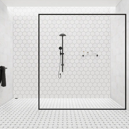 Direct Stone Source Bianco Dolomiti 12" x 12" Marble Basketweave Mosaic Wall & Floor Tile | Wayfair added by Jorie Braunold