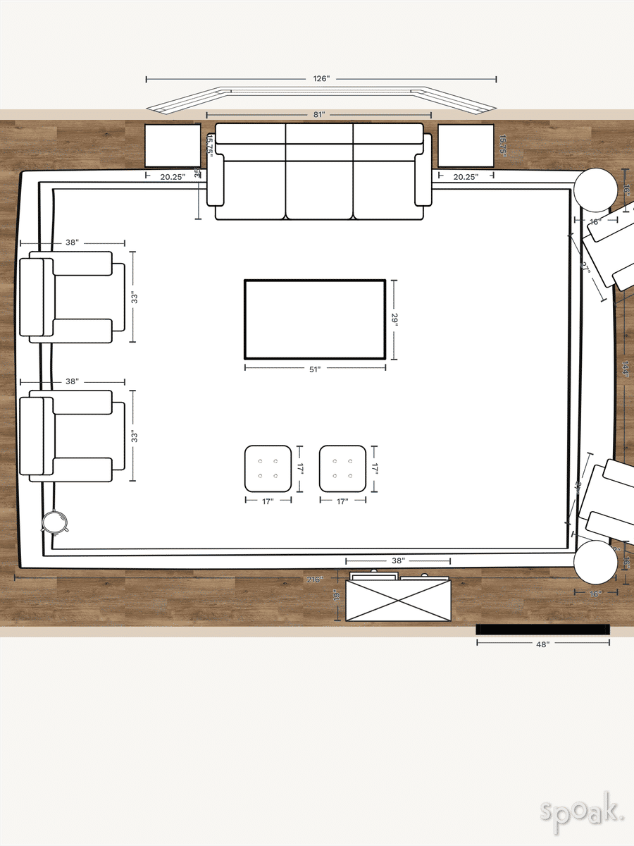 Living Room Layout designed by Alex Richard