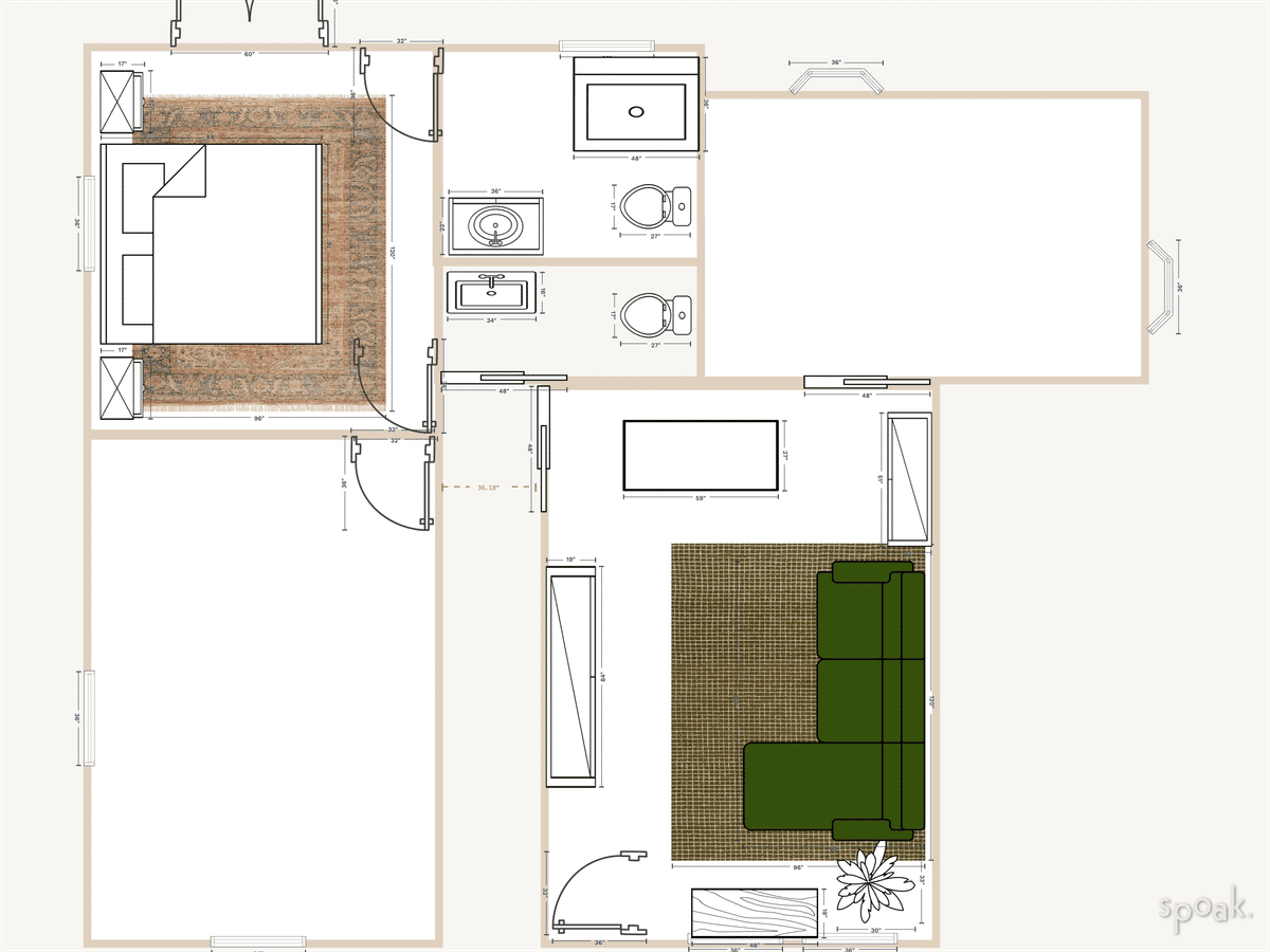 Two Bedroom House Floor Plan designed by Nadia Conrow