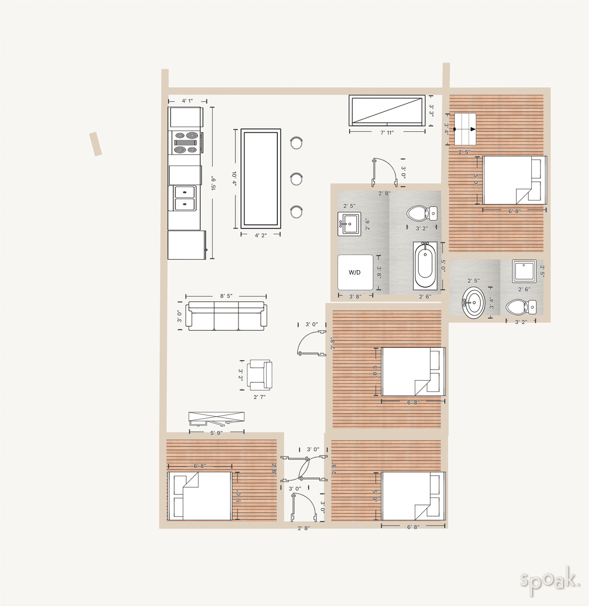 Single Story House Layout designed by Bailey Williamson