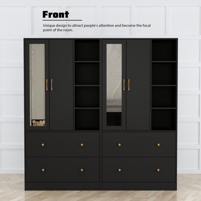 Ebern Designs 71.2'' Wide 4 Drawer Armoire With Mirror & Reviews | Wayfair added by sallie tyler