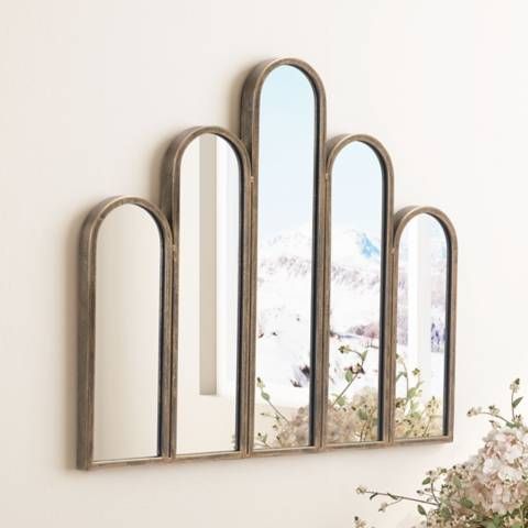 Zuo Fountain Antique Gold 24" x 22" Arch Wall Mirror - #949J1 | Lamps Plus added by Sarah Jackson