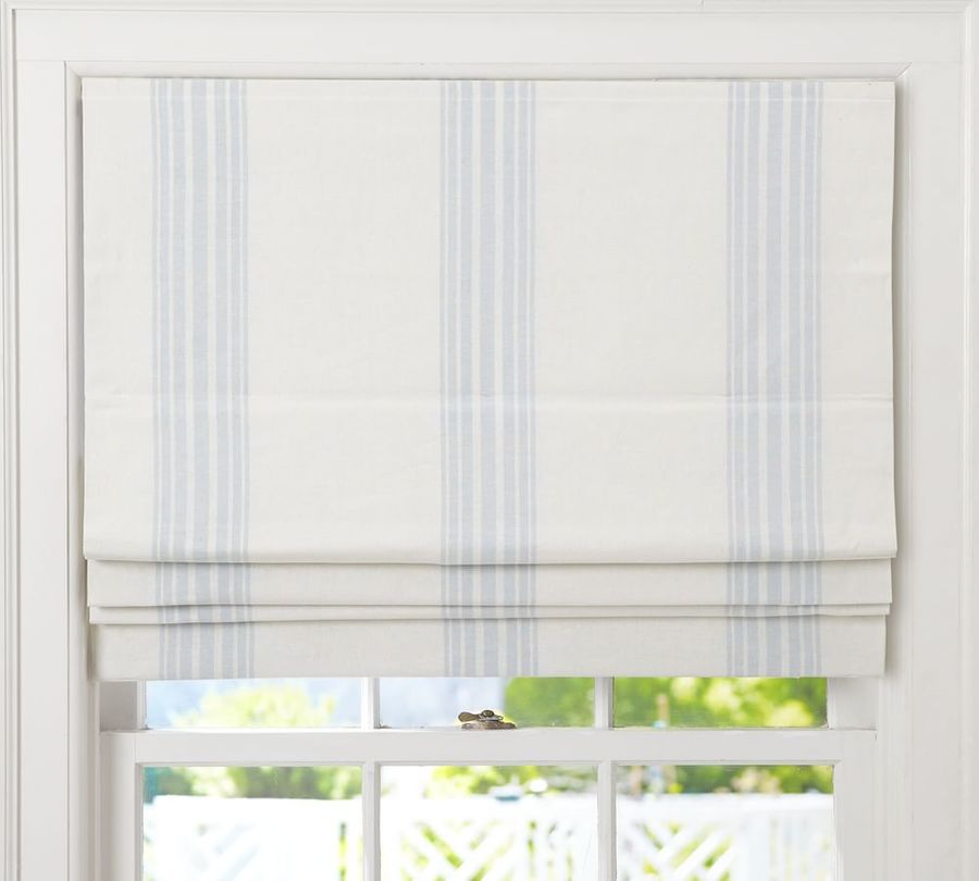 Riviera Striped Linen/Cotton Cordless Roman Blackout Shade added by Spoak Member