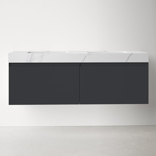 Shelley 59.54'' Double Bathroom Vanity added by KemptNO LLC