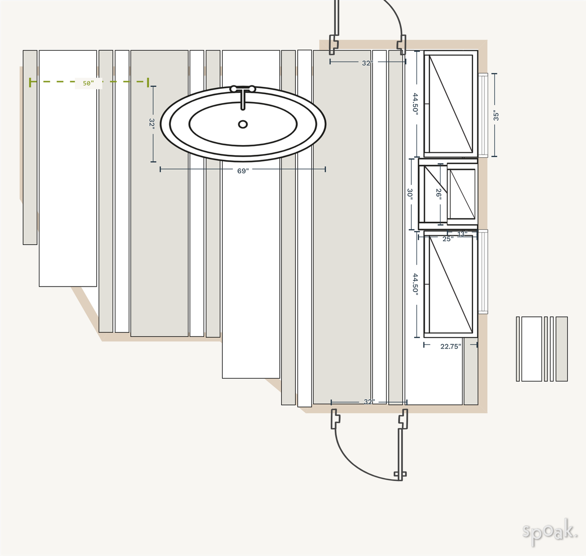 Bathroom Floor Plan designed by Jenni Winter