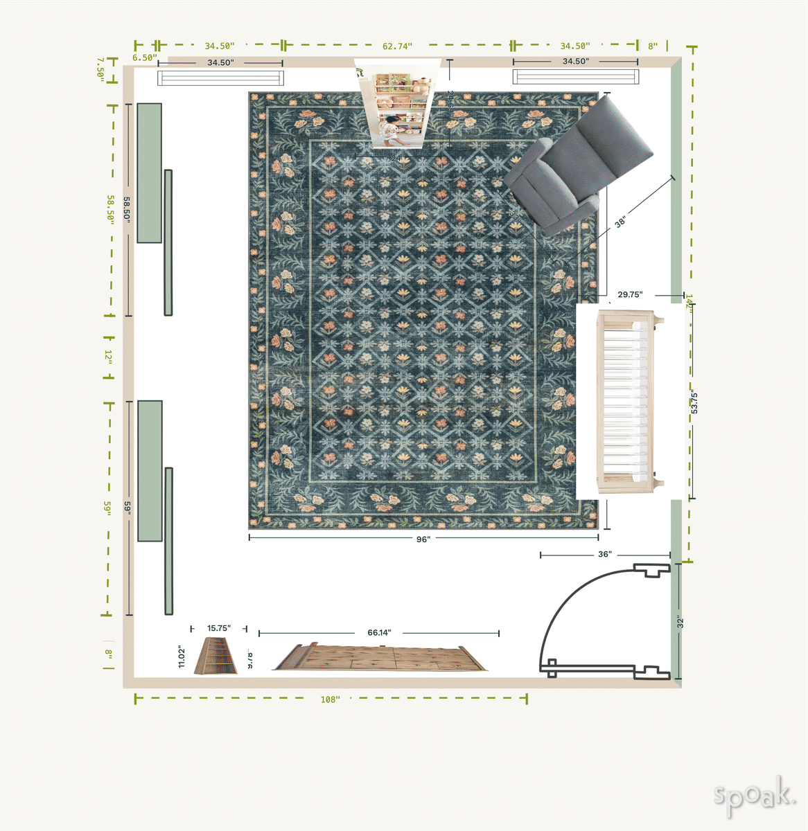 Nursery Layout designed by Amanda Baker