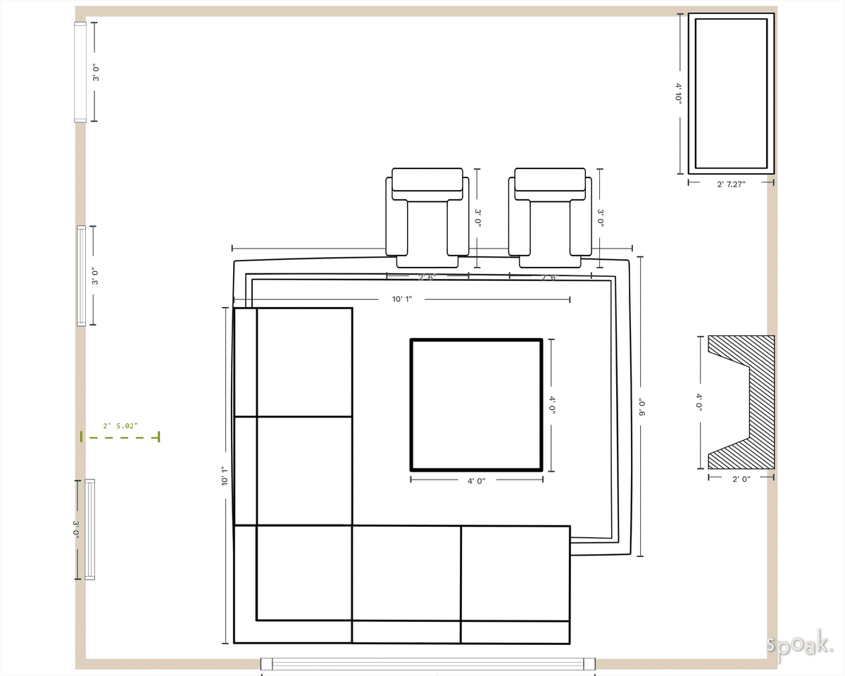 Great Room Plan designed by Kelley Shifflett