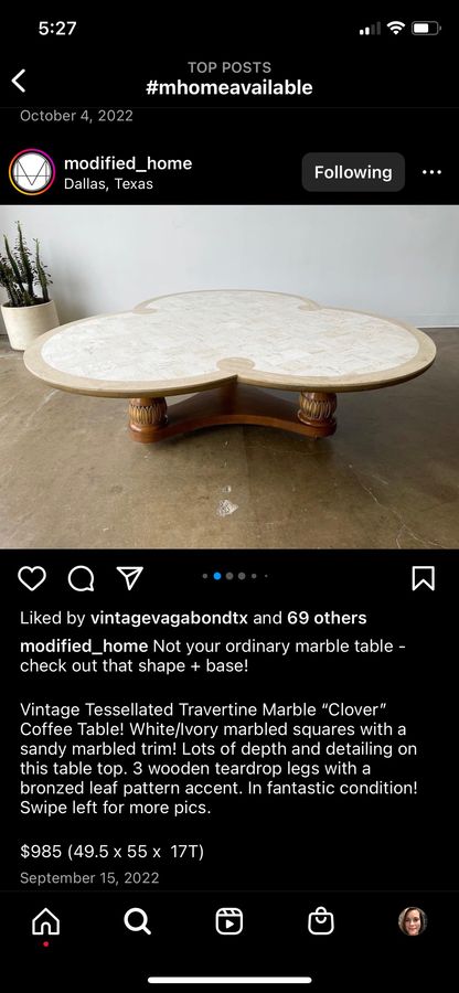 Marble Table added by ArtDeco'd LLC