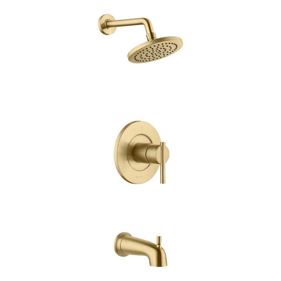 Glacier Bay Dorind Single-Handle 1-Spray Tub and Shower Faucet 1.8 GPM in Matte Gold (Valve Included) HD873X-5D4405 - The Home Depot added by Jayme Weaver