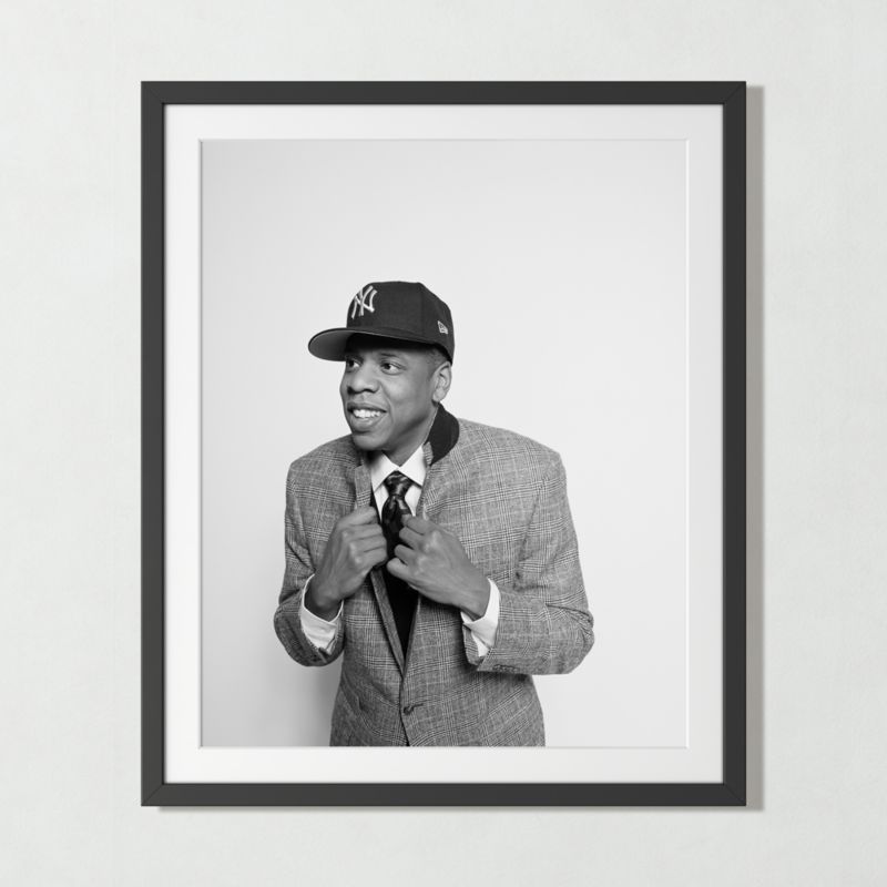 'Jay Z at MILK Studios' Black & White Art Print in Black Frame 39.5"x28.5" | CB2 added by Ruby Davis