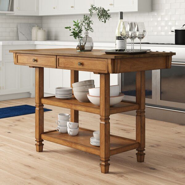 Erickson 51.97'' Wide Kitchen Island with Solid Wood Top added by Timfany Mayfield