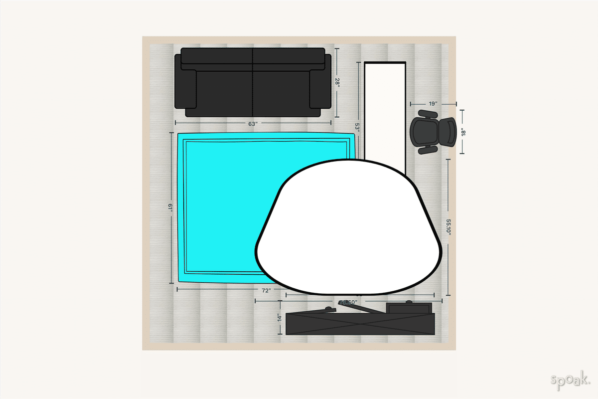 Small TV Room Layout designed by Aaliyah Fowler